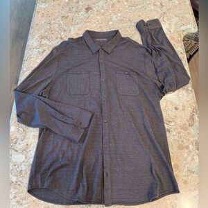 John Varvatos Size XXL Grey Long Sleeve Button Down